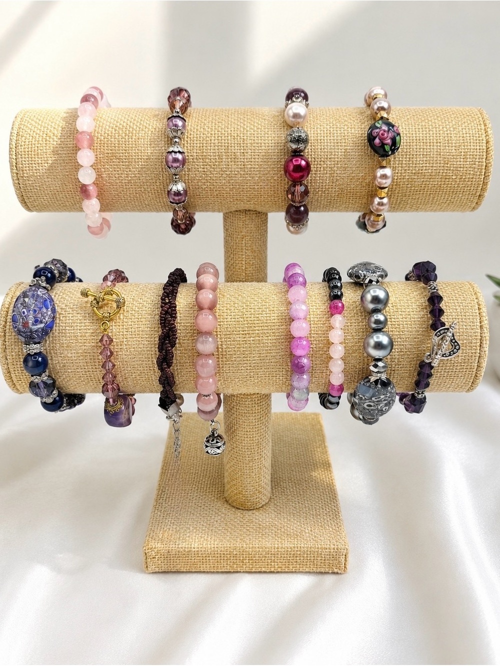 Handmade Beaded Bracelet Collection – 12 Artisan Stretch & Toggle Bracelets
